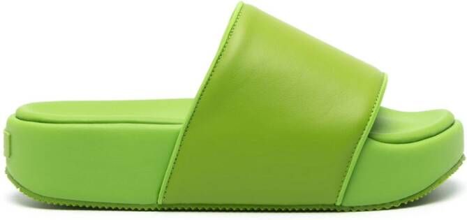 Y-3 Slippers met plateauzool Groen