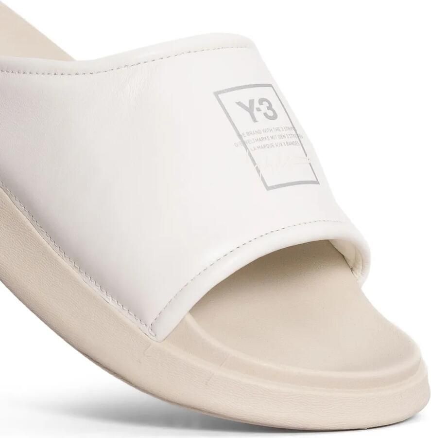 Y-3 Gewatteerde slippers met logo-print Wit - Foto 2