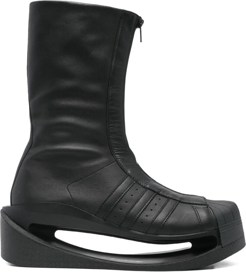 Y-3 Laarzen met plateauzool en rits Zwart