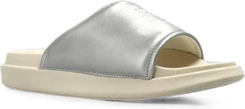 Y-3 Leren sandalen met logo-print Zilver - Foto 5
