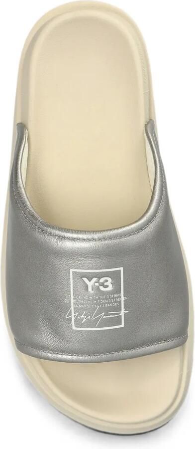 Y-3 Leren sandalen met logo-print Zilver - Foto 2