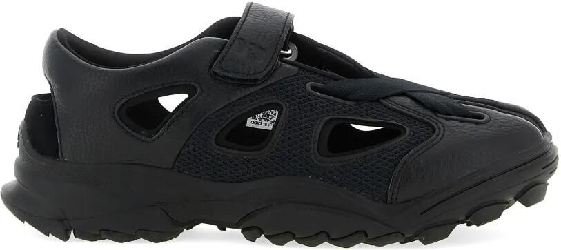 Y-3 Leren sneakers met hamer-effect Zwart