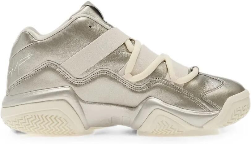 Y-3 x adidas Megaball sneakers met metallic-effect en logo-reliëf Zilver