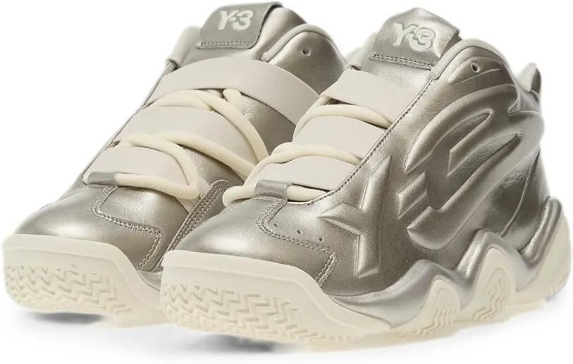 Y-3 x adidas Megaball sneakers met metallic-effect en logo-reliëf Zilver - Foto 3