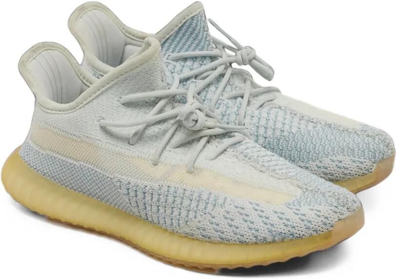 Adidas Yeezy x Adidas Boost 350 V2 Cloud White Blue Knit Fabric Low Top Sneakers Wit