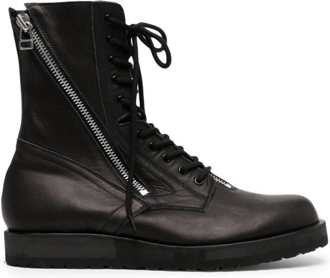 Yohji Yamamoto Combat boots met rits Zwart