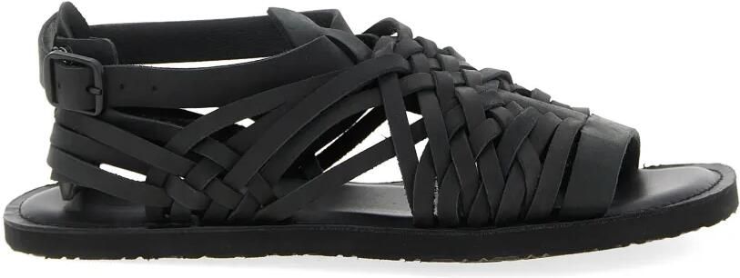 Yohji Yamamoto Gevlochten sandalen Zwart