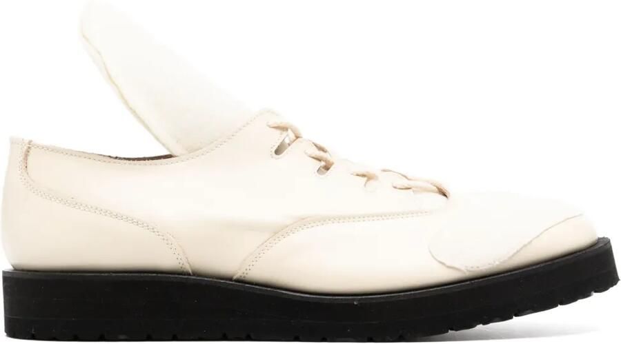Yohji Yamamoto Leren Derby schoenen Beige
