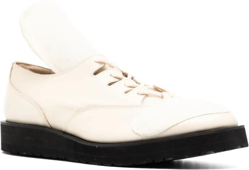 Yohji Yamamoto Leren Derby schoenen Beige - Foto 3