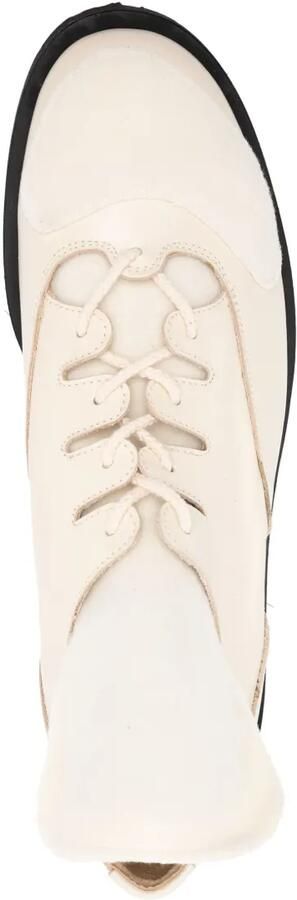 Yohji Yamamoto Leren Derby schoenen Beige - Foto 4