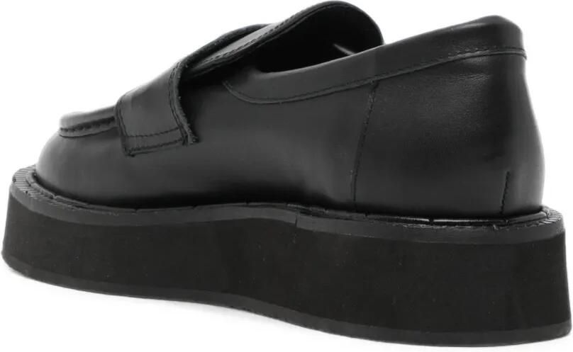 Yohji Yamamoto Loafers van zacht glad leer met plateauzool Zwart - Foto 2