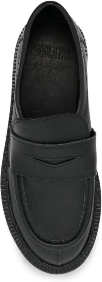 Yohji Yamamoto Loafers van zacht glad leer met plateauzool Zwart - Foto 4