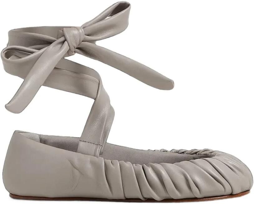 YUME Ballerina's met ruches en veters Grijs