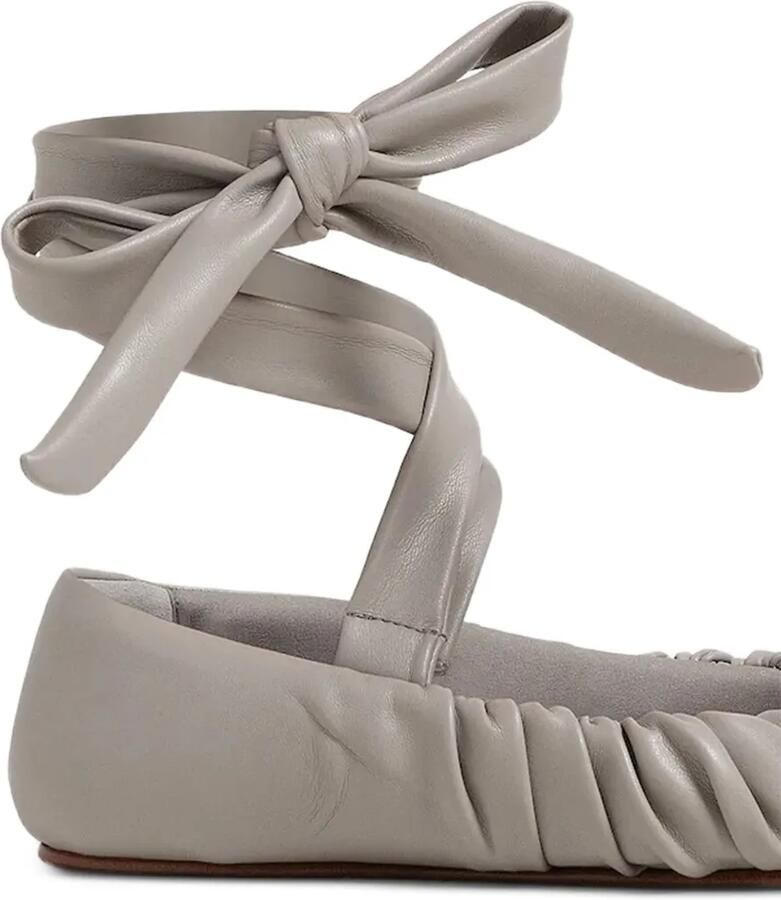 YUME Ballerina's met ruches en veters Grijs - Foto 2