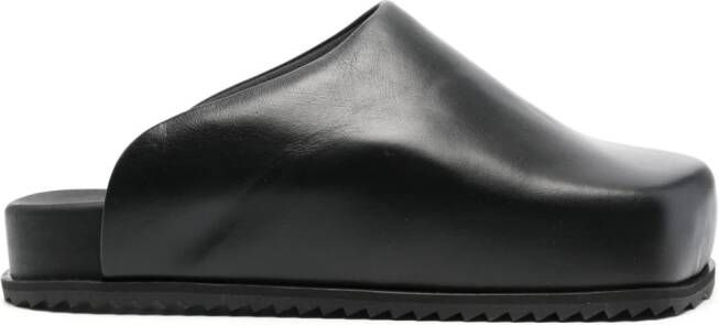 YUME Truck leren slippers Zwart