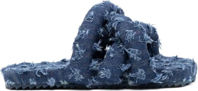 YUME Tire gewatteerde denim slippers Blauw