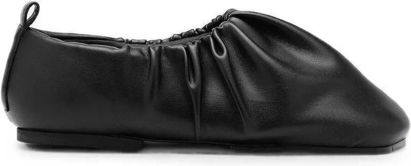 YUME Wrinkle Flat ballerina's Zwart