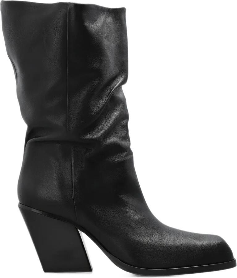 Yuzefi Delavar Slouch leather boots Zwart