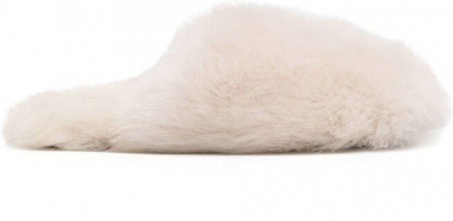 Yves Salomon Slippers met gesloten neus Wit