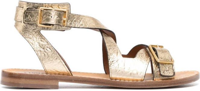Zadig&Voltaire Cecilia Caprese sandalen met gekreukte afwerking Goud