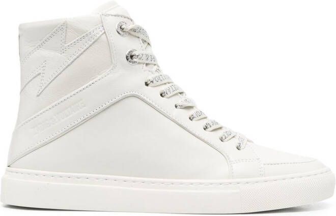 Zadig&Voltaire Flash leren sneakers Beige