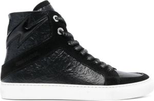 Zadig&Voltaire High Flash leren sneakers Zwart