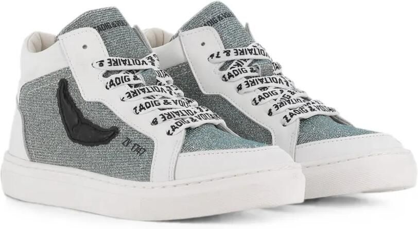 Zadig & Voltaire Kids Sneakers met glitters en logo-print Wit