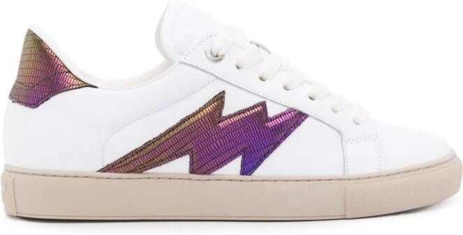 Zadig&Voltaire La Flash metallic sneakers Wit