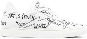 Zadig&Voltaire La Flash sneakers met graffiti-print Wit