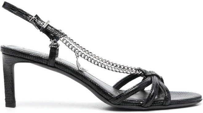 Zadig&Voltaire Sleepless leren sandalen Zwart