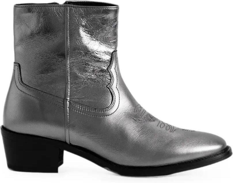 Zadig&Voltaire Tex lage metalen enkellaarzen Grijs