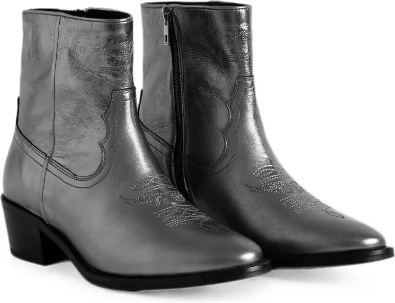 Zadig&Voltaire Tex lage metalen enkellaarzen Grijs - Foto 4