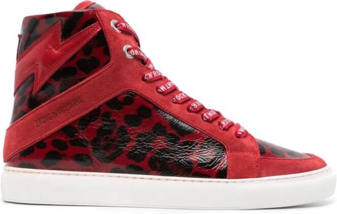 Zadig&Voltaire High Flash sneaker van geitenleer met luipaardprint