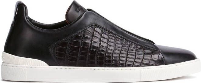 Zegna Triple Stitch low-top sneakers Zwart