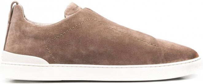 Zegna Triple Stitch slip-on sneakers Bruin