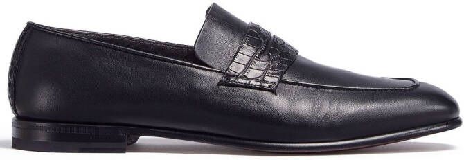 Zegna L'Asola leren loafers Zwart
