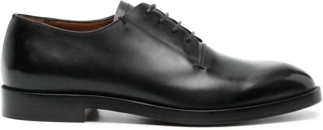 Zegna Leren derby schoenen met ronde neus Zwart