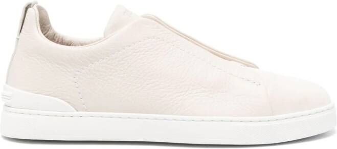 Zegna Triple Stitch leren sneakers Beige