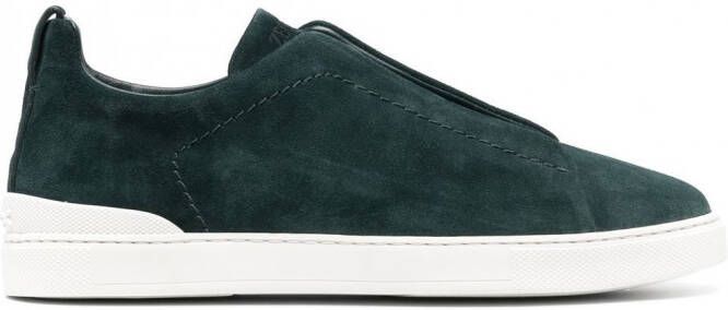 Zegna Triple Stitch slip-on sneakers Groen