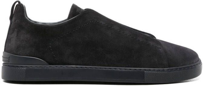 Zegna Triple Stitch suède sneakers Blauw