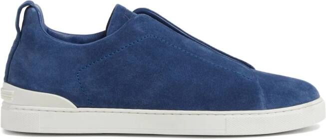 Zegna Triple Stitch suède sneakers Blauw