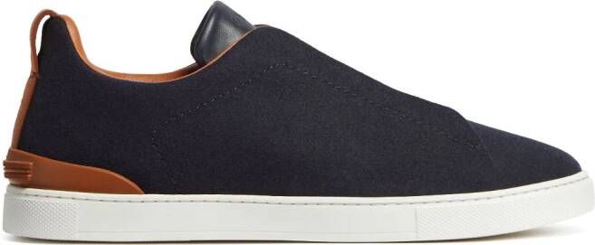 Zegna Triple Stitch slip-on sneakers Blauw