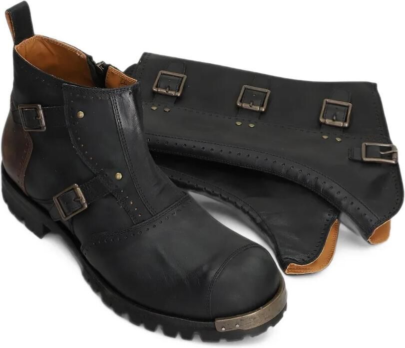 Ziggy Chen buckle-fastening leather boots Zwart - Foto 4