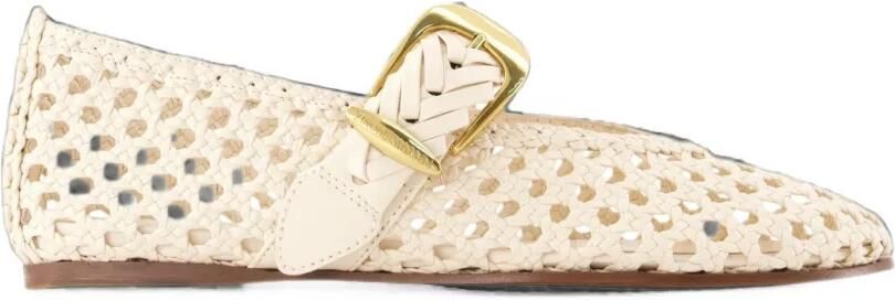 ZIMMERMANN Alchemy geweven leren ballerina's Beige