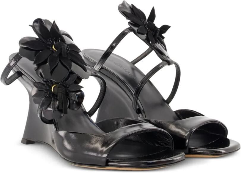 ZIMMERMANN Belara sandalen met sleehak en bloemapplicatie Zwart - Foto 2