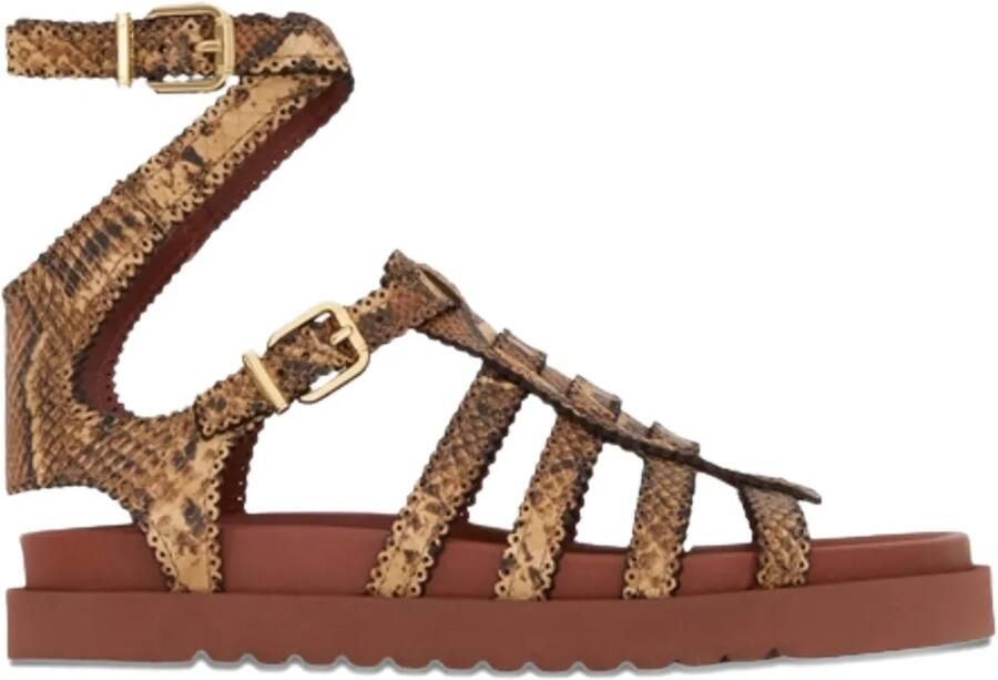 ZIMMERMANN Goldie Gladiator sandalen met gesp Bruin