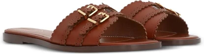 ZIMMERMANN Goldie slippers Bruin - Foto 4