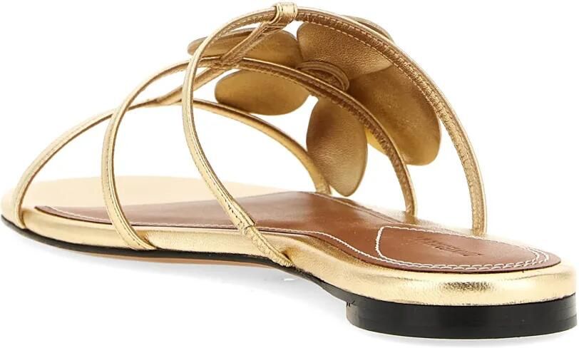 ZIMMERMANN Leren slippers met bloemenprint Goud - Foto 3