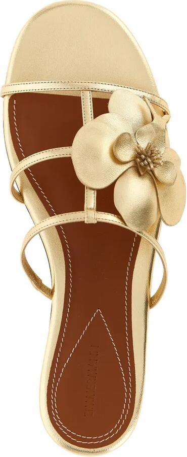 ZIMMERMANN Leren slippers met bloemenprint Goud - Foto 4