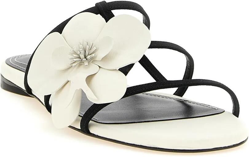 ZIMMERMANN Leren slippers met bloemenprint Wit - Foto 2